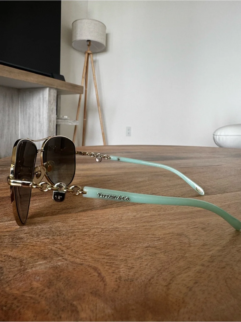 Tiffany & Co. Locks Pilot Aviator Sunglasses